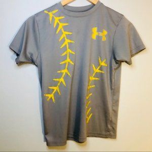 💍 Under Armour Kids Gray Baseball Tee Medium